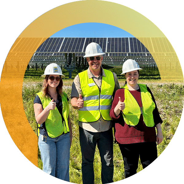 MCE staff and Archie Williams student at MCE Solar One