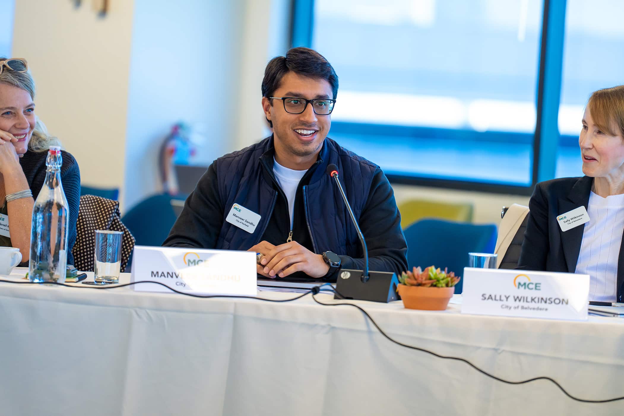 Fairfield City Councilmember Manveer Sandhu speaking at an MCE panel discussion